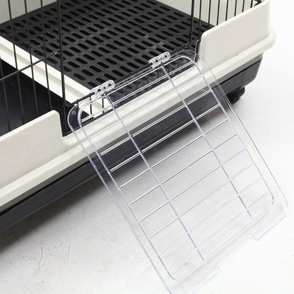 45"H Guinea Pig Cage, 4-Level Rabbit Cage for Ferret, Chinchilla, Hedghog, Bunny, Small Animal Habitat with Wheels, Slid