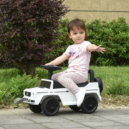 VarietyKart Compatible Baby Toddler Push Car Foot-to-Floor Ride-On Wheel Mercedes-Benz G350 Licensed White