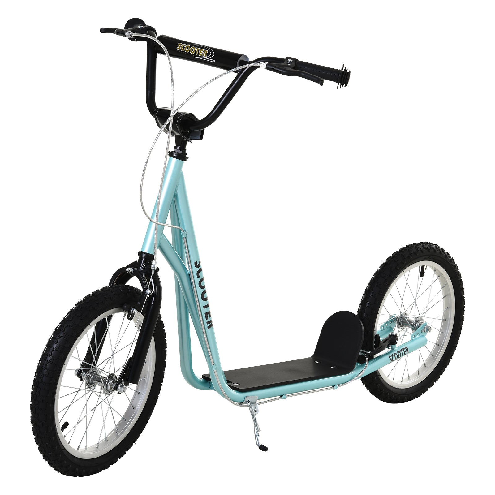 VarietyKart Kids Kick Scooter for 5+ Year Old, Kids Ride on Toy w/ 16'' Inflatable Wheel Dual Brakes, Blue