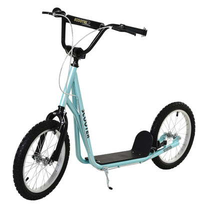 VarietyKart Kids Kick Scooter for 5+ Year Old, Kids Ride on Toy w/ 16'' Inflatable Wheel Dual Brakes, Blue