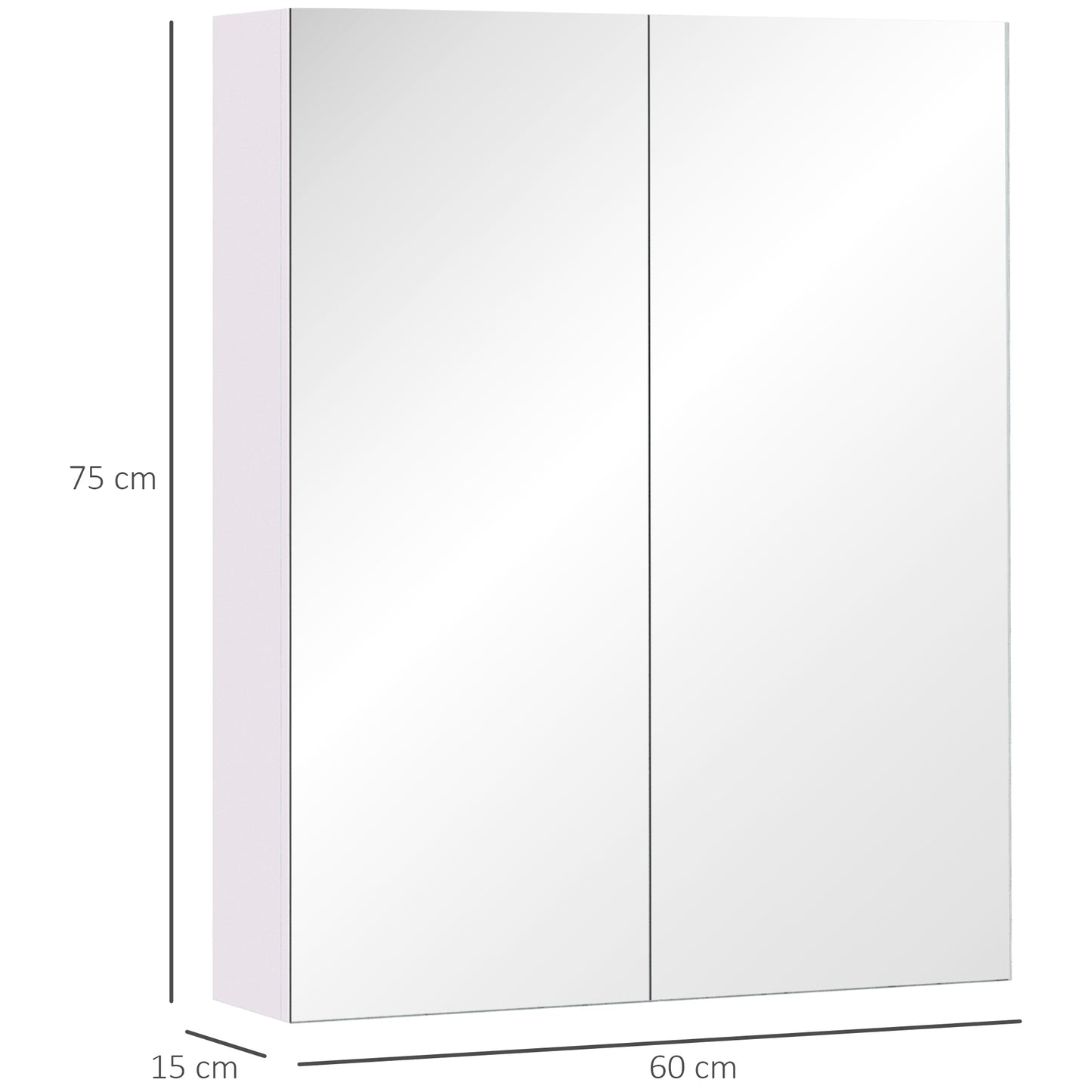 Wall Mount Medicine Cabinet with Mirror, Bathroom Mirror Cabinet Storage Organizer with Adjustable Shelf, Double Door Cu