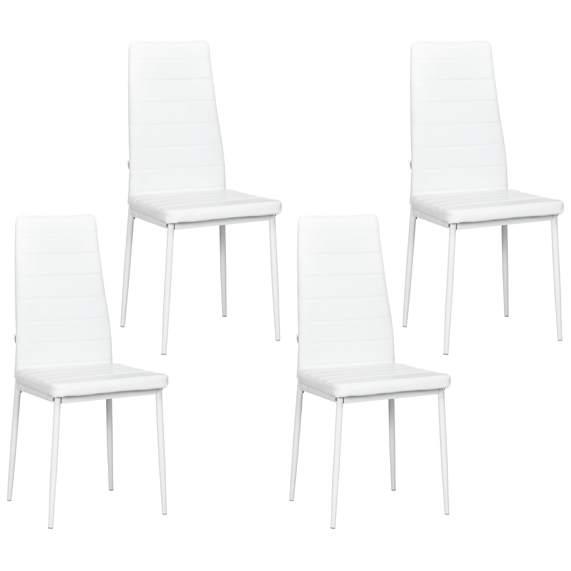 Modern Dining Chairs, Set of 4, High Back PU leather Upholstery and Metal Legs for the Living Room, Kitchen, Home Office