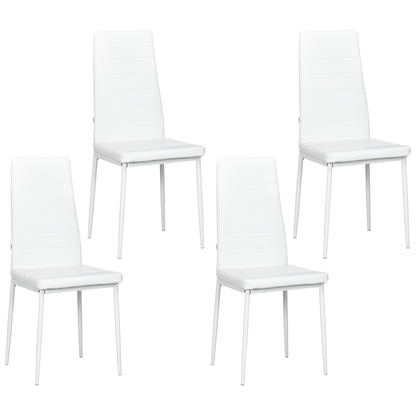 Modern Dining Chairs, Set of 4, High Back PU leather Upholstery and Metal Legs for the Living Room, Kitchen, Home Office