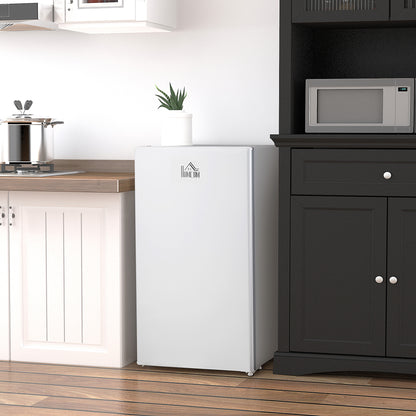Compact Refrigerator, Mini Fridge with Freezer, Adjustable Shelf, Mechanical Thermostat and Reversible Door, White