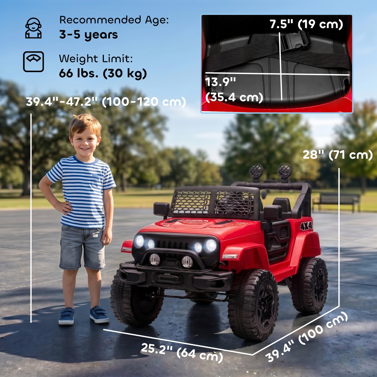 VarietyKart 12V Ride On Car Off Road Truck for kids SUV Electric Battery Powered with Remote Control, Adjustable Speed, 