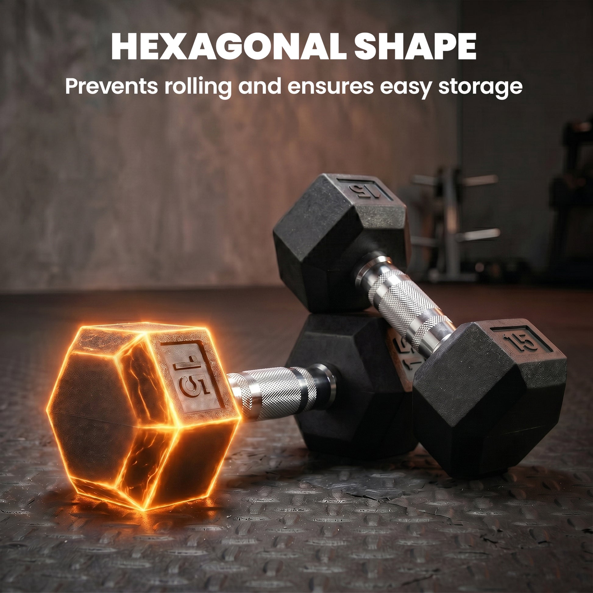 Soozier Rubber Dumbbells Weight Set, Total 30lbs Dumbbell Hand Weight for Body Fitness Training for Home Office Gym, 2 x