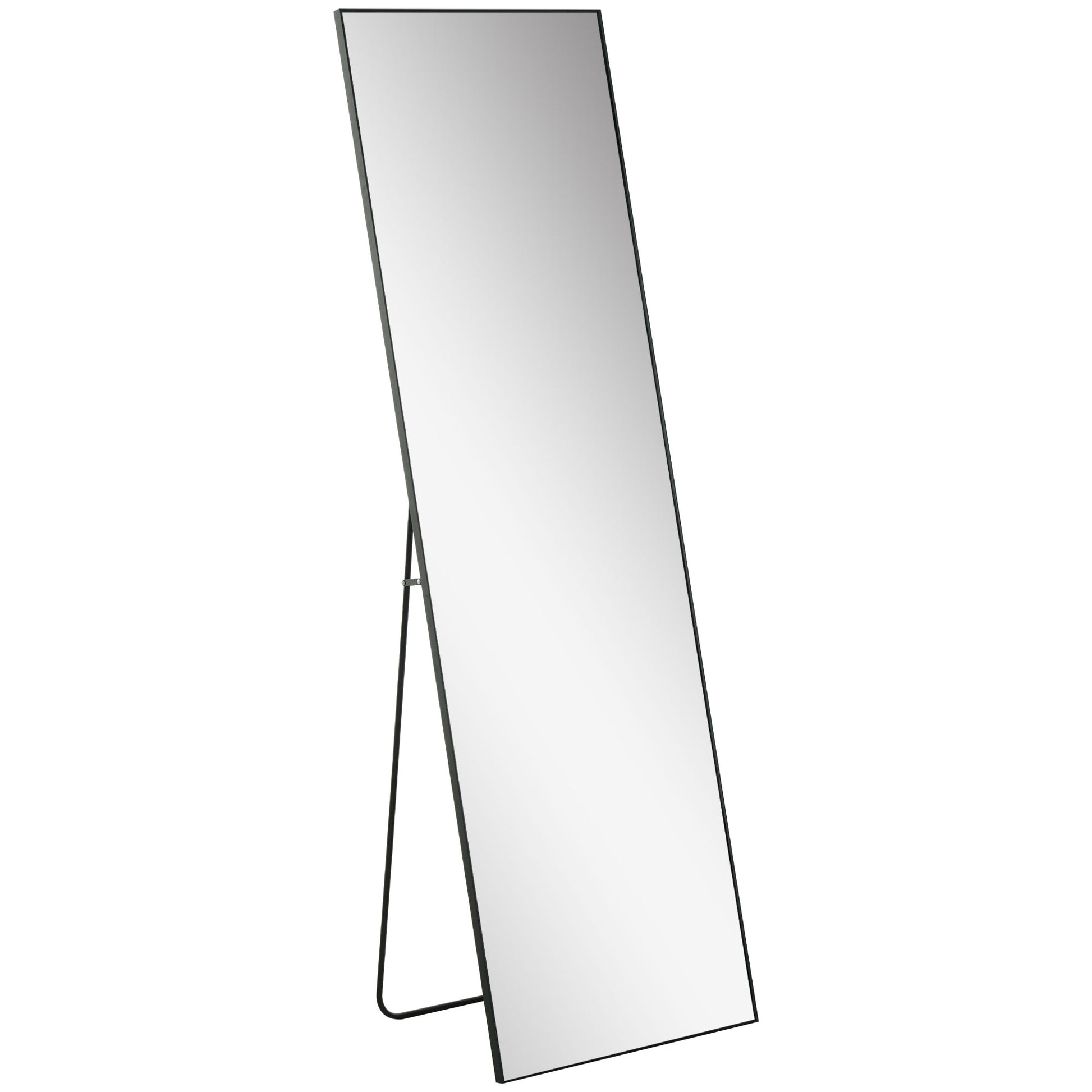 64"x20" Full Length Mirror, Floor Standing, Wall-Mounted or Leaning Against Wall Tall Mirror w/Support Frame, Rectangula