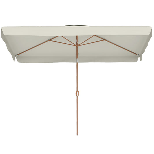 Patio Umbrella 118.1" x 78.7" Outdoor Parasol UV50+ Protection in White