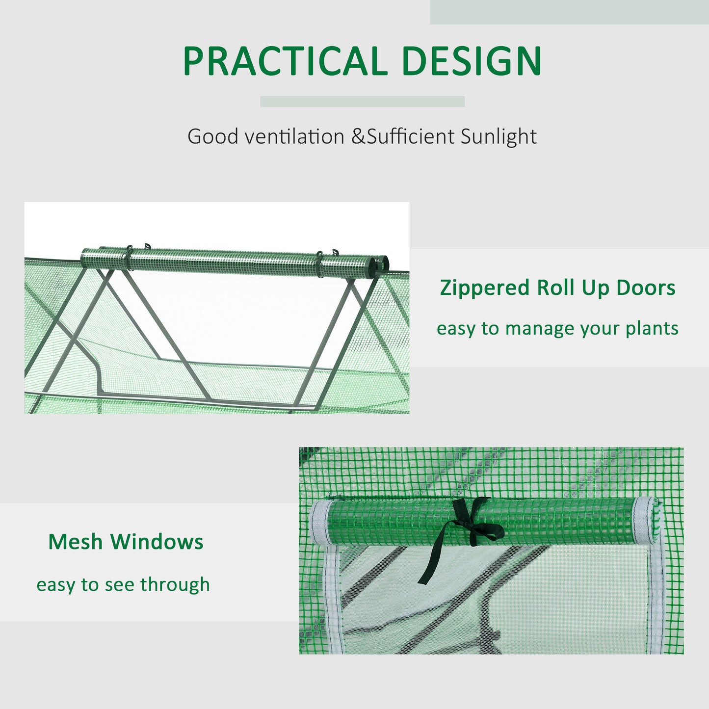 71" x 55" x 32" Mini Greenhouse Portable Hot House for Plants with 2 Large Windows and Ground Nails for Outdoor, Indoor,