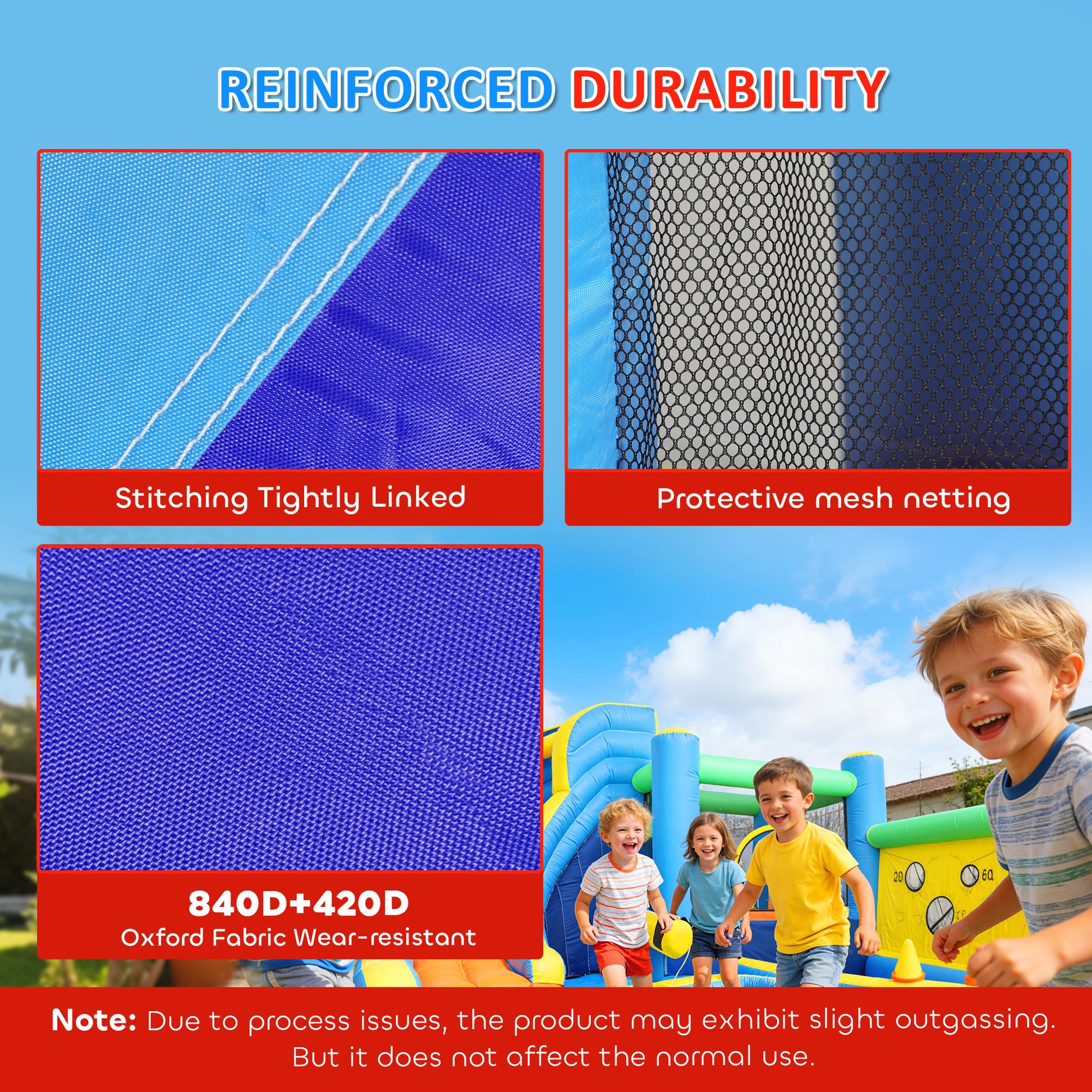 Qaba Bouncy Castle for Kids, Inflatable Bounce House with Slide, Pool (Ball Pit), Ball Shooting and Blower for Indoor Ou