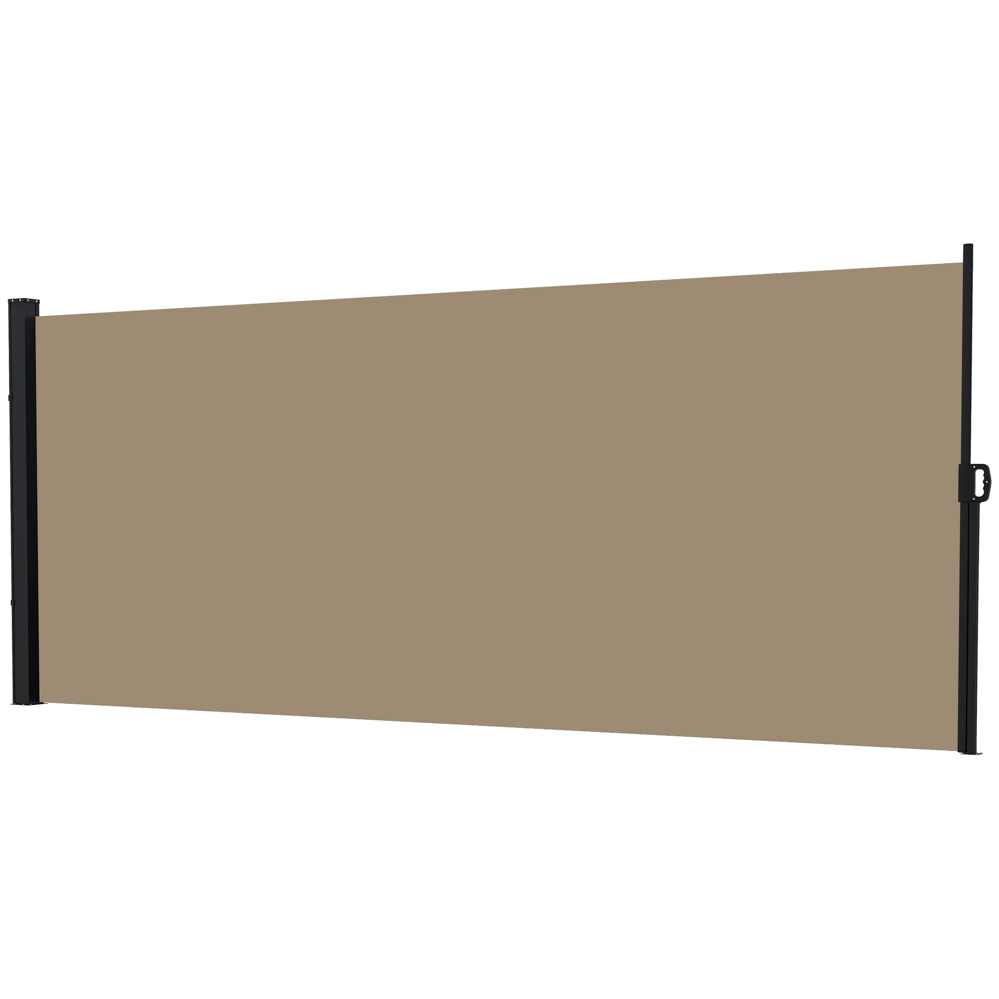 13' x 5' Retractable Side Awning, Outdoor Privacy Screen for Garden, Hot Tub, Balcony, Terrace, Pool, Khaki