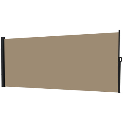 13' x 5' Retractable Side Awning, Outdoor Privacy Screen for Garden, Hot Tub, Balcony, Terrace, Pool, Khaki