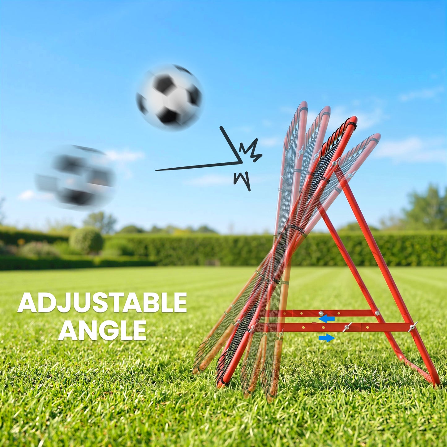 Volleyball Rebounder Net Football Training Aid Kickback Target Play Red