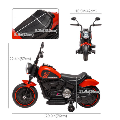 VarietyKart 6V Kids Motorcycle with Training Wheels, Foot Pedal, Headlight, Music, Forward/Reverse, Single-Button Start,