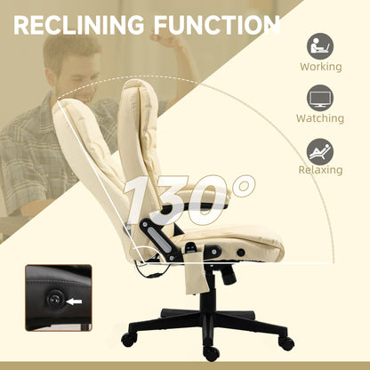 Office Chair Adjustable Heated Ergonomic Massage Swivel Vibrating High Back Leather Executive Chair Office Furniture (Be