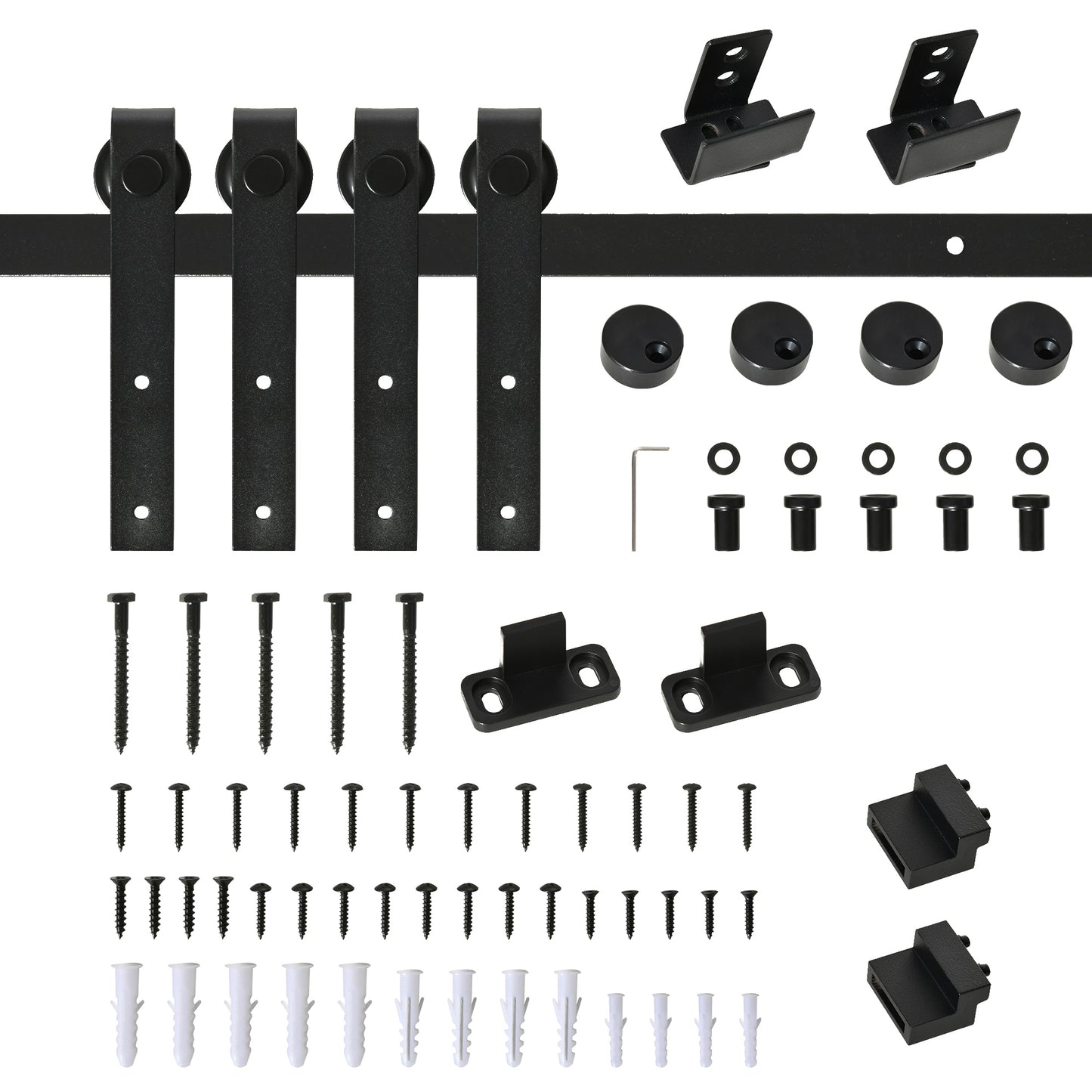Mini Sliding Barn Door Hardware Kit for Double Doors, TV Stands, Cabinet Barn Door Hardware Kit, Fit 17.7" Wide Door Pan
