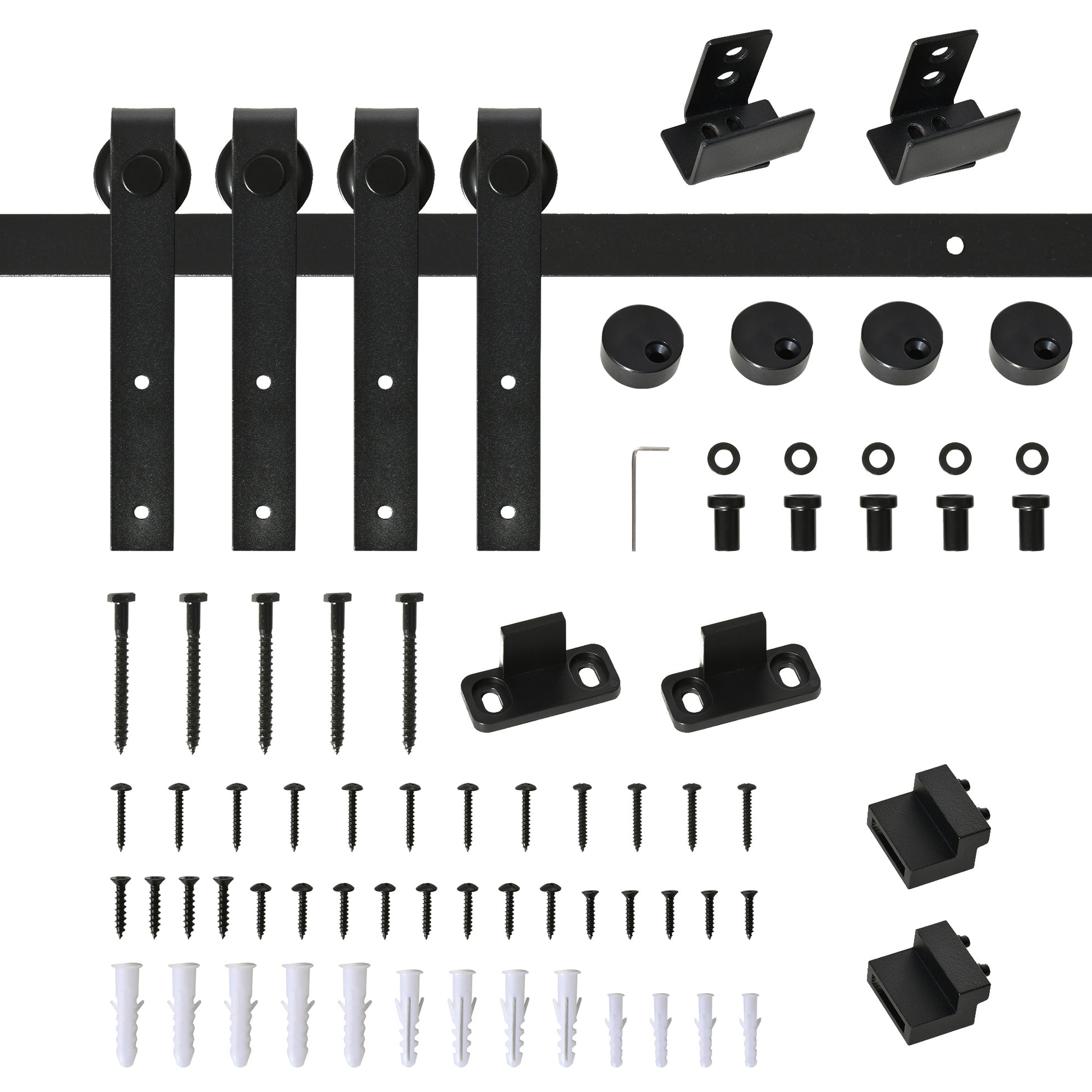 Mini Sliding Barn Door Hardware Kit for Double Doors, TV Stands, Cabinet Barn Door Hardware Kit, Fit 17.7" Wide Door Pan