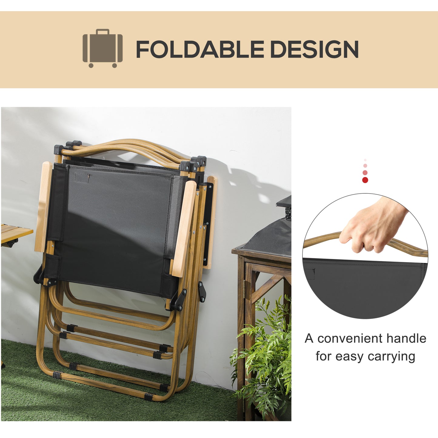 Set of 2 Camping Chair, Lightweight Folding Chair, Portable Armchairs, Excellent for Festivals, Fishing, Beach and Hikin