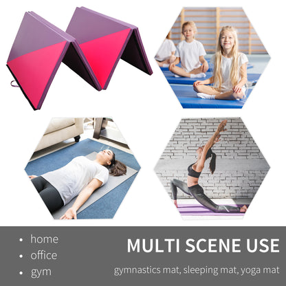Soozier 4'x10'x2" Folding Gymnastics Tumbling Mat, Exercise Mat  with Carrying Handles for Yoga, MMA, Martial Arts, Stre