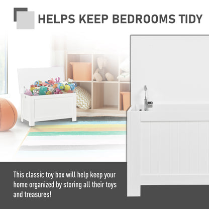 Large Storage Box Storage Trunk Cabinet Container with Lid and 2 Safety Hinges, White