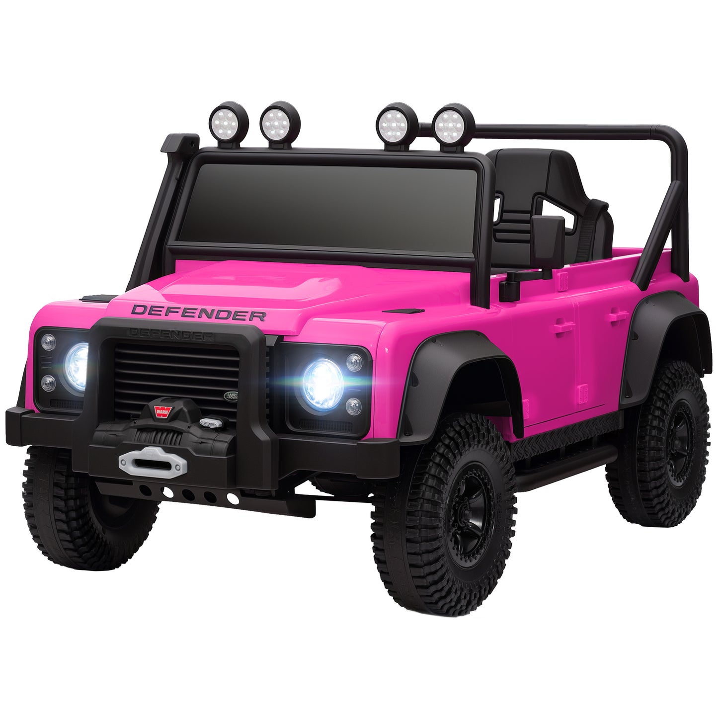 Qaba Land Rover Licensed Kids Ride on Truck with Remote Control, Spring Suspension, LED Lights, 3 Speed for Ages 3-5, Pi