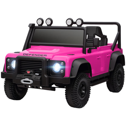 Qaba Land Rover Licensed Kids Ride on Truck with Remote Control, Spring Suspension, LED Lights, 3 Speed for Ages 3-5, Pi