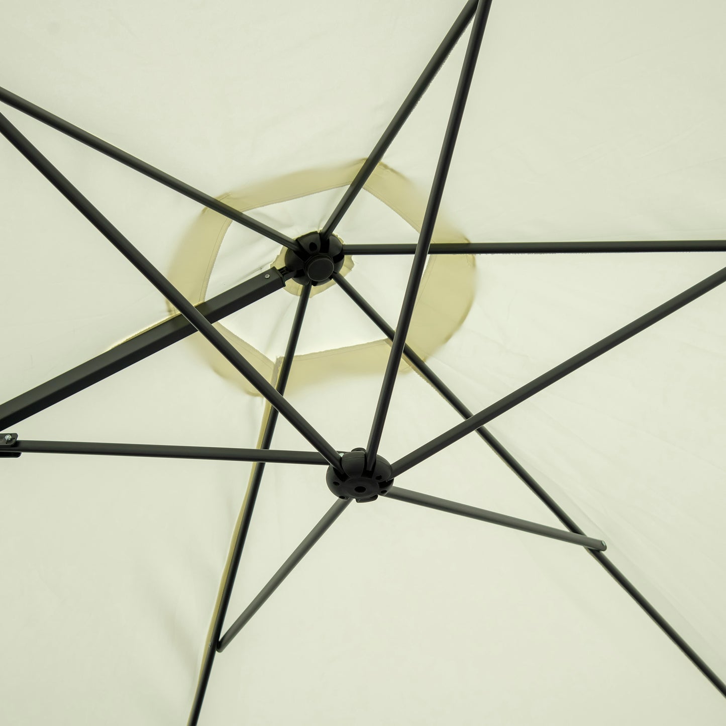8.5FT Offset Patio Umbrella with 360° Rotation, Outdoor Cantilever Roma Parasol Hanging Sun Shade Canopy Shelter with Cr