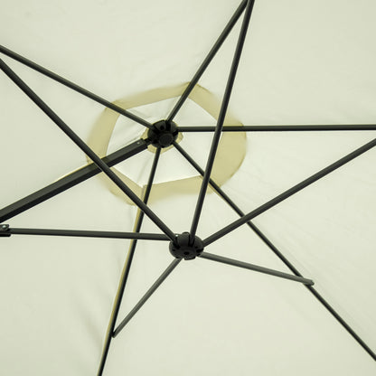 8.5FT Offset Patio Umbrella with 360° Rotation, Outdoor Cantilever Roma Parasol Hanging Sun Shade Canopy Shelter with Cr