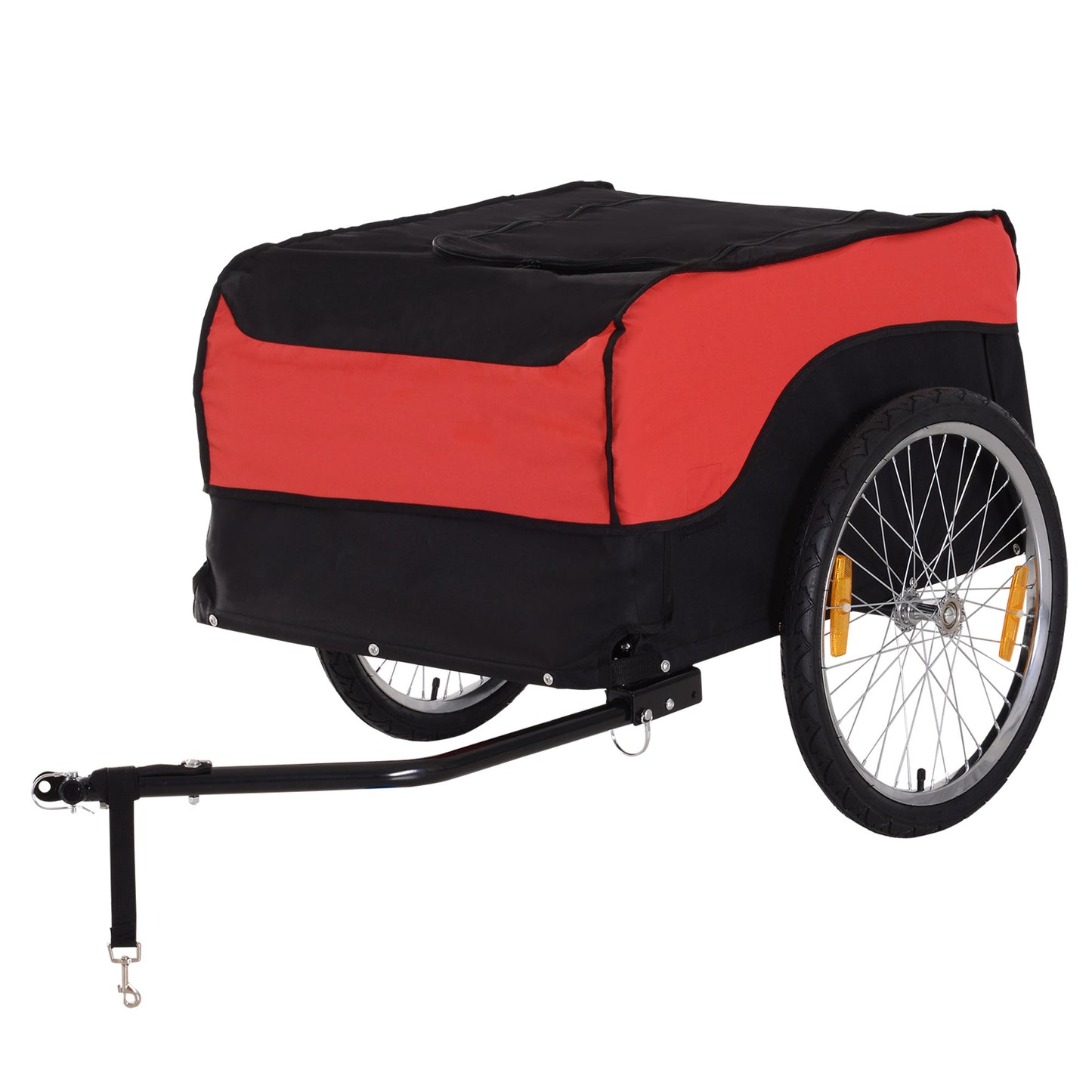 VarietyKart Bike Cargo Trailer Bicycle Luggage Carrier Cart with Cover Black Red