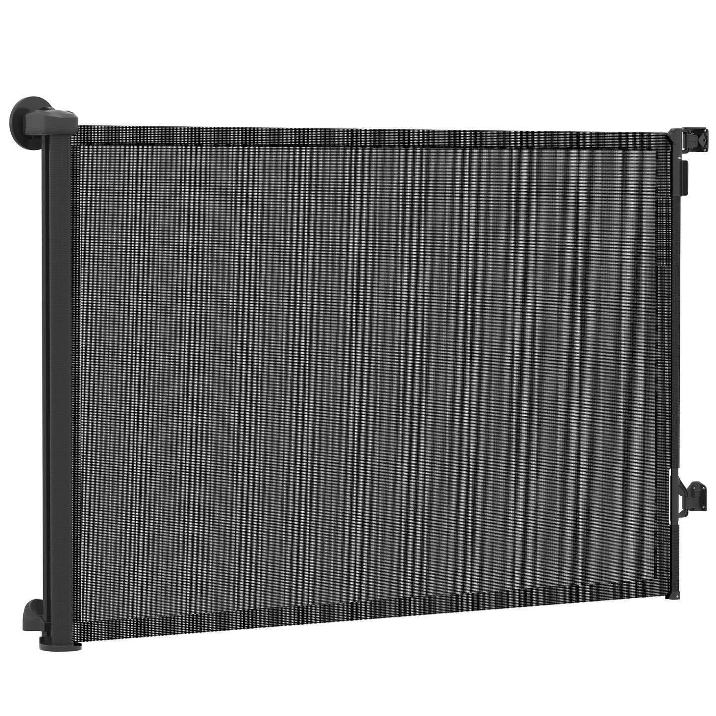 Retractable Dog Gate, 36.6" Tall,  Extends to 55" Wide, Mesh Pet Gate with Single Hand Operation, for Stairs, Doorways