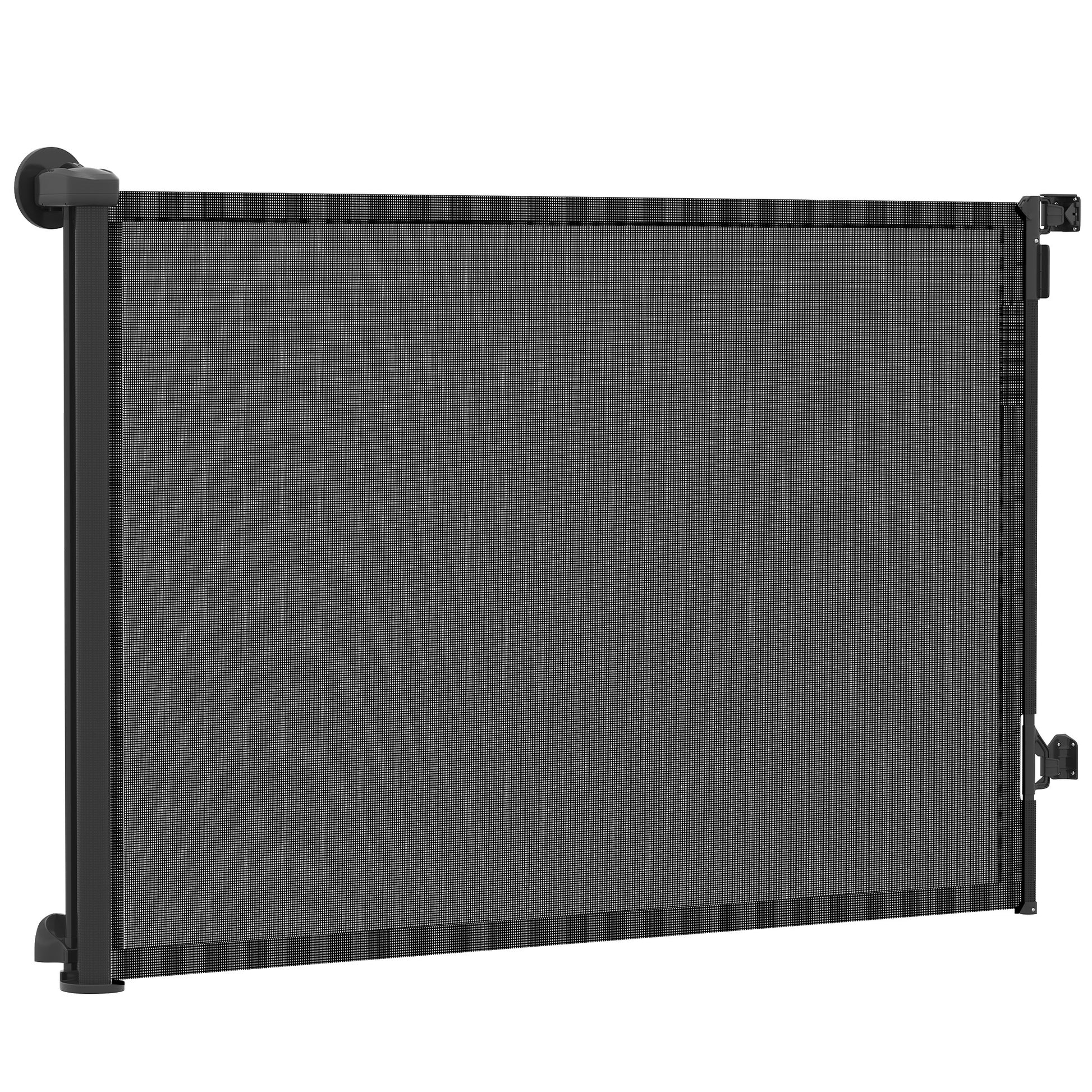 Retractable Dog Gate, 36.6" Tall,  Extends to 55" Wide, Mesh Pet Gate with Single Hand Operation, for Stairs, Doorways