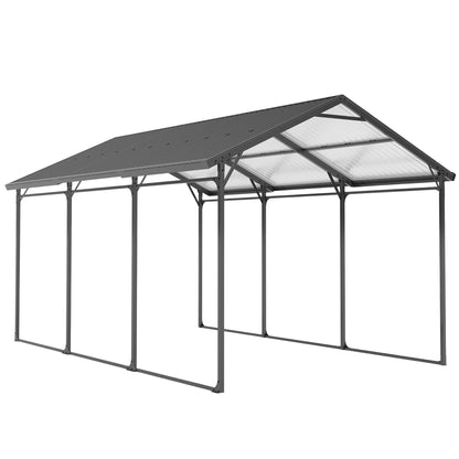 10 x 15ft Metal Carport, Heavy-Duty Carport Canopy with Reinforced Steel Frame & Roof, All-Weather Protection