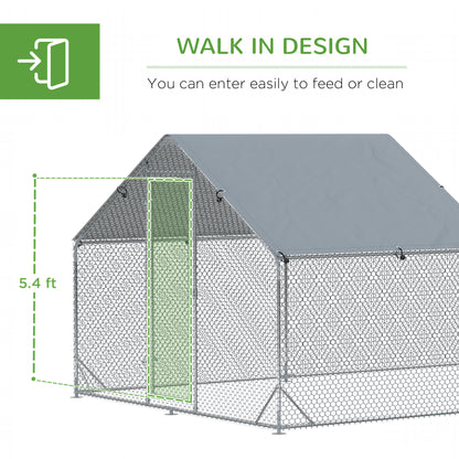 19.7' x 9.8' Metal Chicken Run with Waterproof and Anti-UV Cover