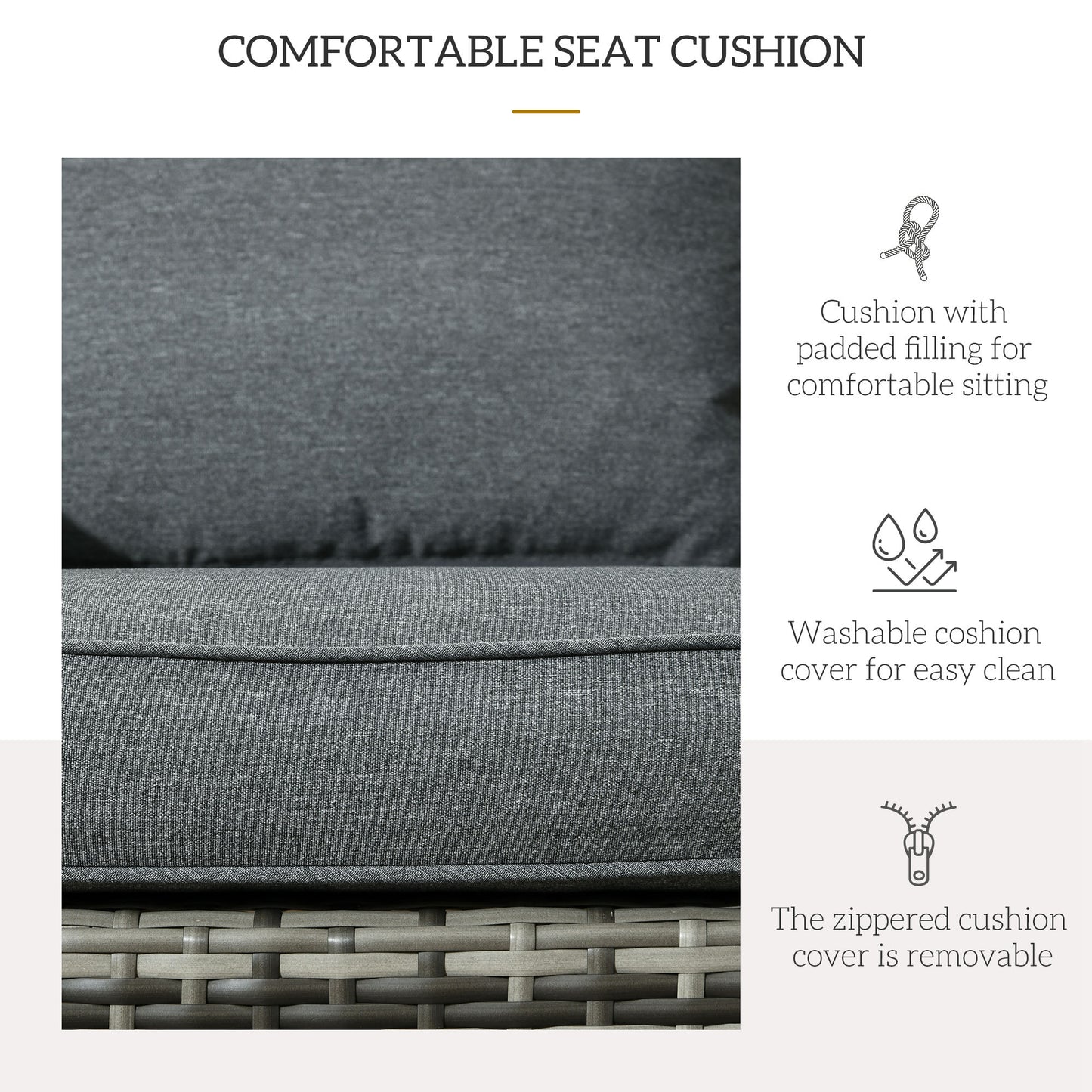 Patio Wicker Adirondack Chair, Outdoor PE Rattan Fire Pit Chair, Muskoka Chair w/ Soft Cushions, Tall Curved Backrest an