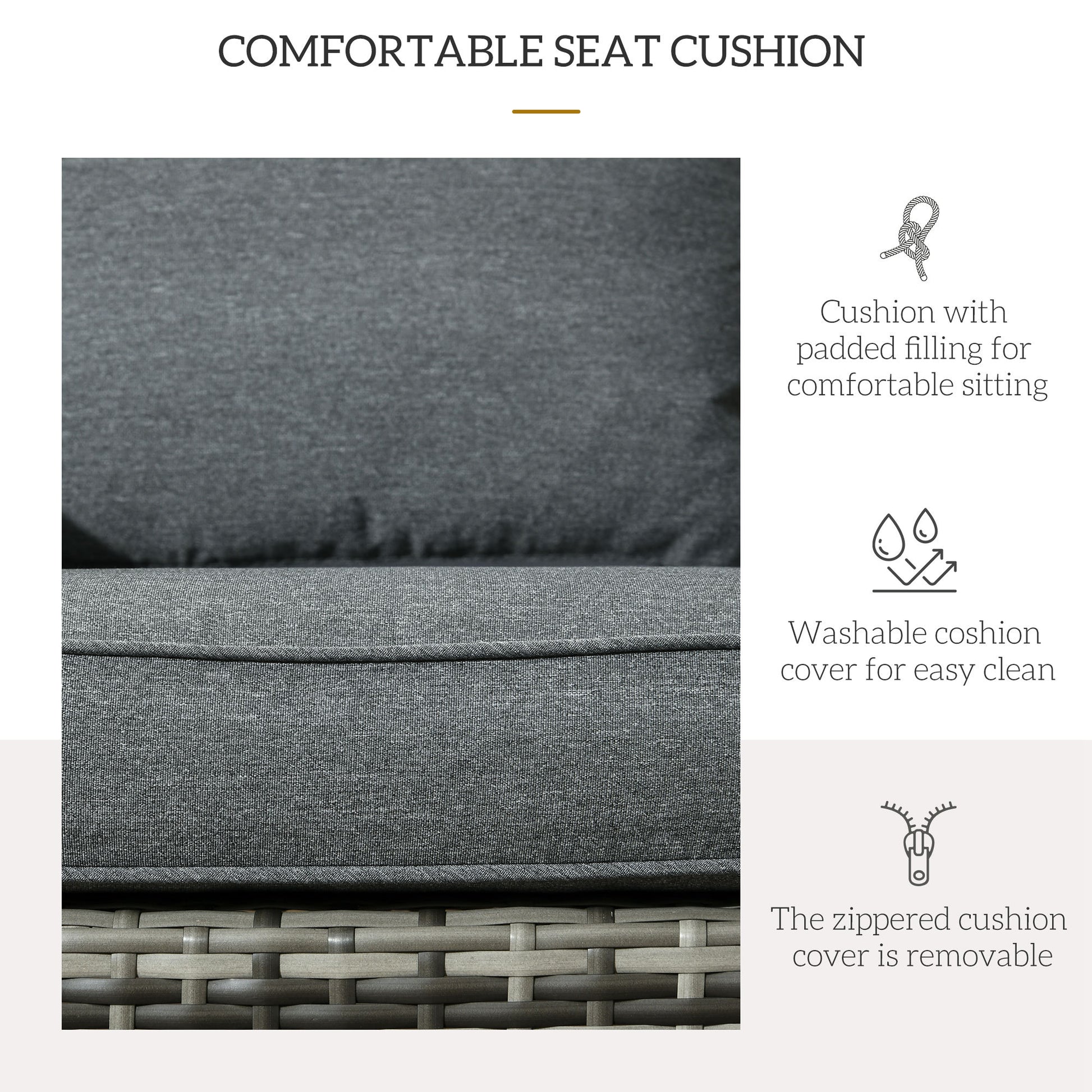 Patio Wicker Adirondack Chair, Outdoor PE Rattan Fire Pit Chair, Muskoka Chair w/ Soft Cushions, Tall Curved Backrest an