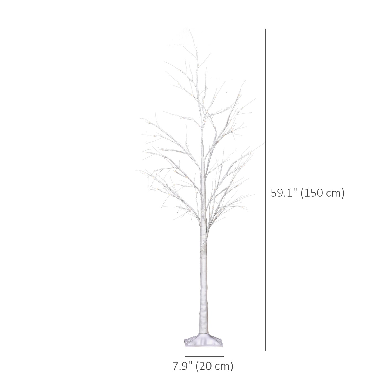 5FT Garden Birch Tree Light with 58 Warm LEDs and 8 Light Modes, DIY Artificial Tree Lamp for Outdoor and Indoor Birthda