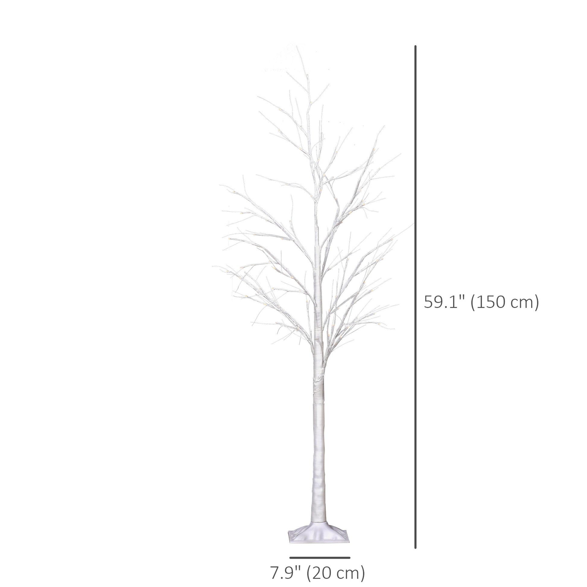 5FT Garden Birch Tree Light with 58 Warm LEDs and 8 Light Modes, DIY Artificial Tree Lamp for Outdoor and Indoor Birthda