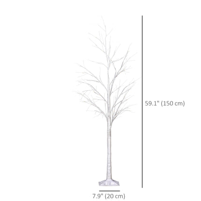 5FT Garden Birch Tree Light with 58 Warm LEDs and 8 Light Modes, DIY Artificial Tree Lamp for Outdoor and Indoor Birthda