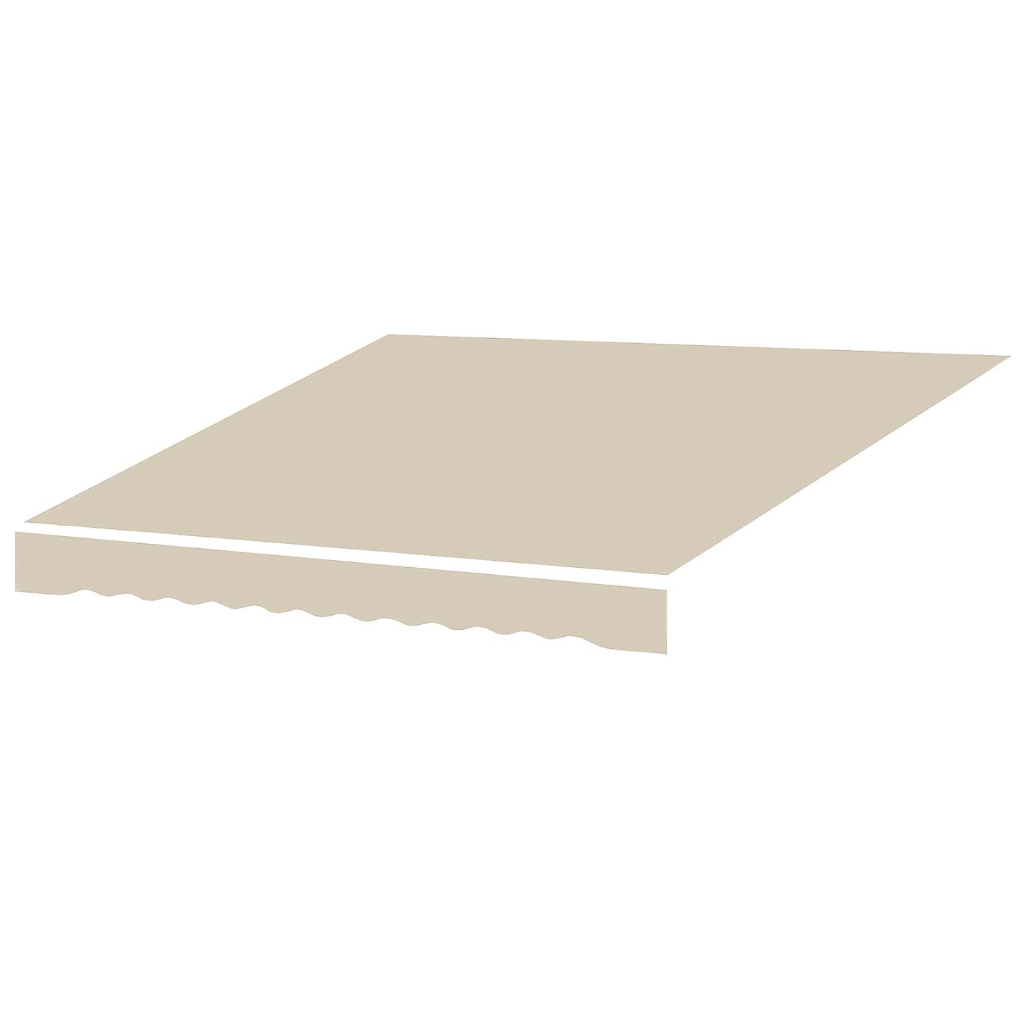 9' x 8' Outdoor Sunshade Canopy Awning Cover, Retractable Awning Fabric Replacement, UV Protection, Beige
