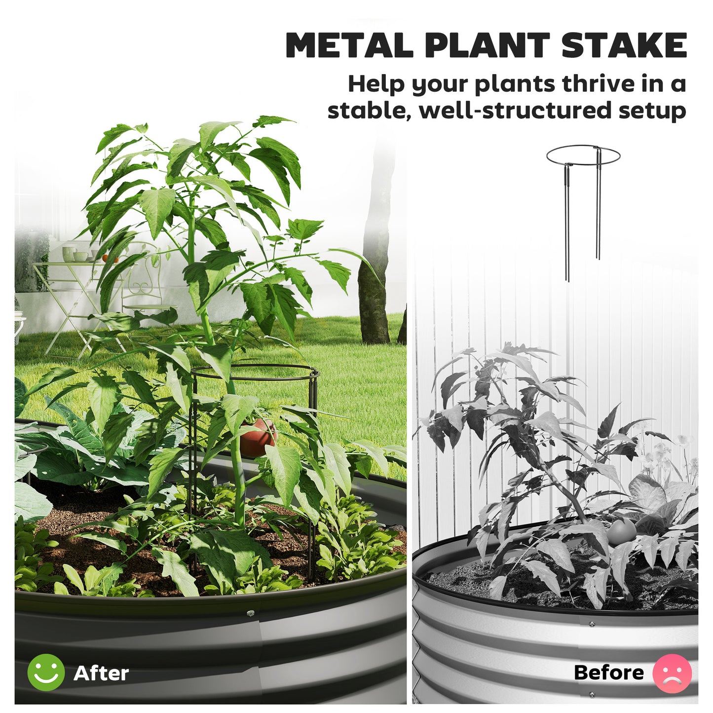 5' x 3' x 1' Large Outdoor Planter Box, Galvanized Raised Garden Bed with Metal Plant Stake, Dark Grey