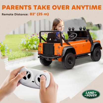 Qaba Land Rover Licensed Kids Ride on Truck with Remote Control, Spring Suspension, LED Lights, 3 Speed for Ages 3-5, Or