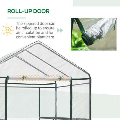 56" x 56" x 77" Walk-in Greenhouse, Portable Garden Flower Seed Warm House with 8 Shelves, Outdoor Plant Growth Hot Hous