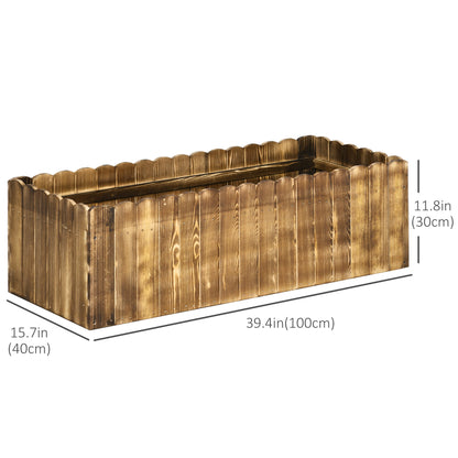 40" x 16" x 12"  Wooden Raised Garden Bed, Raised Planter Box, Planter Raised Bed with Drainage Holes, Natural