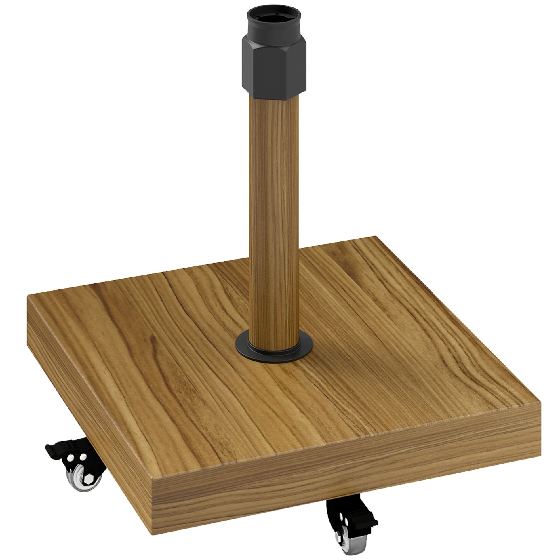 57 lbs Metal Square Patio Umbrella Base Holder, Outdoor Umbrella Stand with Wheels, Heavy Duty Patio Umbrella Stand Base