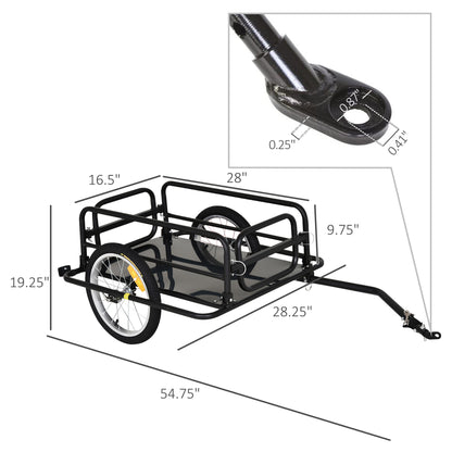VarietyKart Folding Bicycle Cargo Trailer Utility Bike Cart Travel Luggage Carrier Garden Patio Tool New, Black