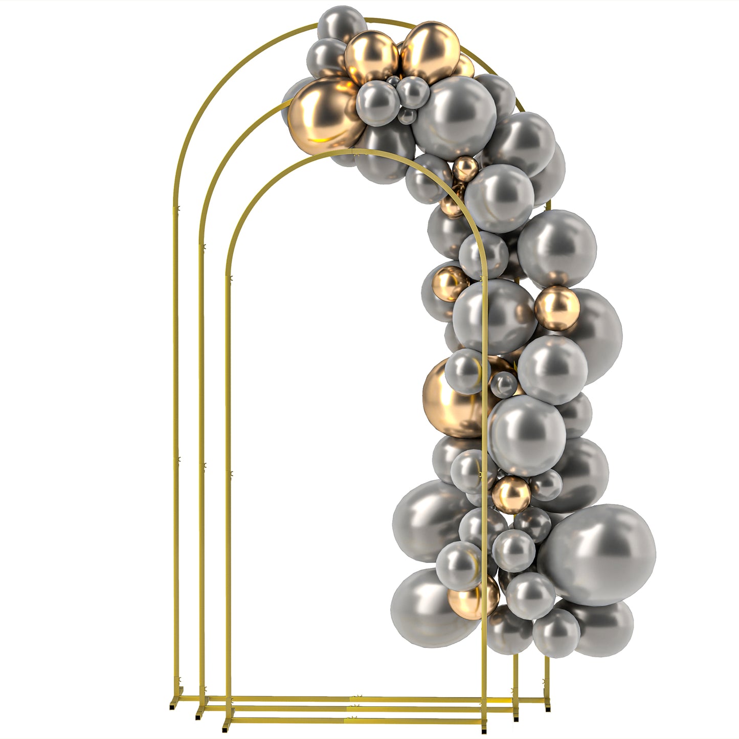 Wedding Arch, 7/6.5/6 ft Metal Balloon Arch Backdrop Stand Set of 3 for Birthday Party, Bridal Shower, Graduation, Cerem