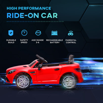 VarietyKart 12V Ride On Car with Parent Remote Control Two Motors Music Lights Suspension Wheels for 3-6 Years Red