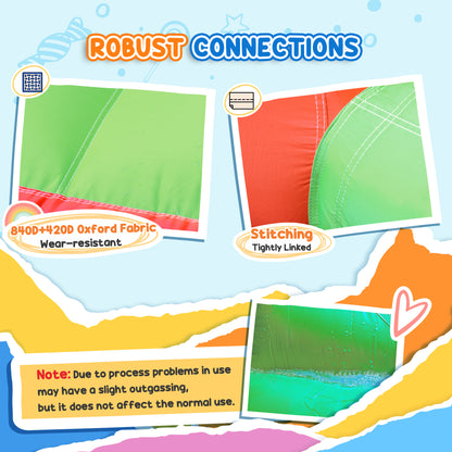 Qaba 9.2 x 9.5FT Bounce House, 4 in 1 Inflatable Bouncy Castle for Kids With Trampoline, Slide, Water Pool, Basket, Blow
