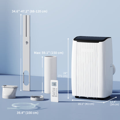 12000 BTU 5-in-1 Portable Air Conditioner with Cool, Heat, Dehumidifier, Fan, Sleep, WiFi Voice Control, White