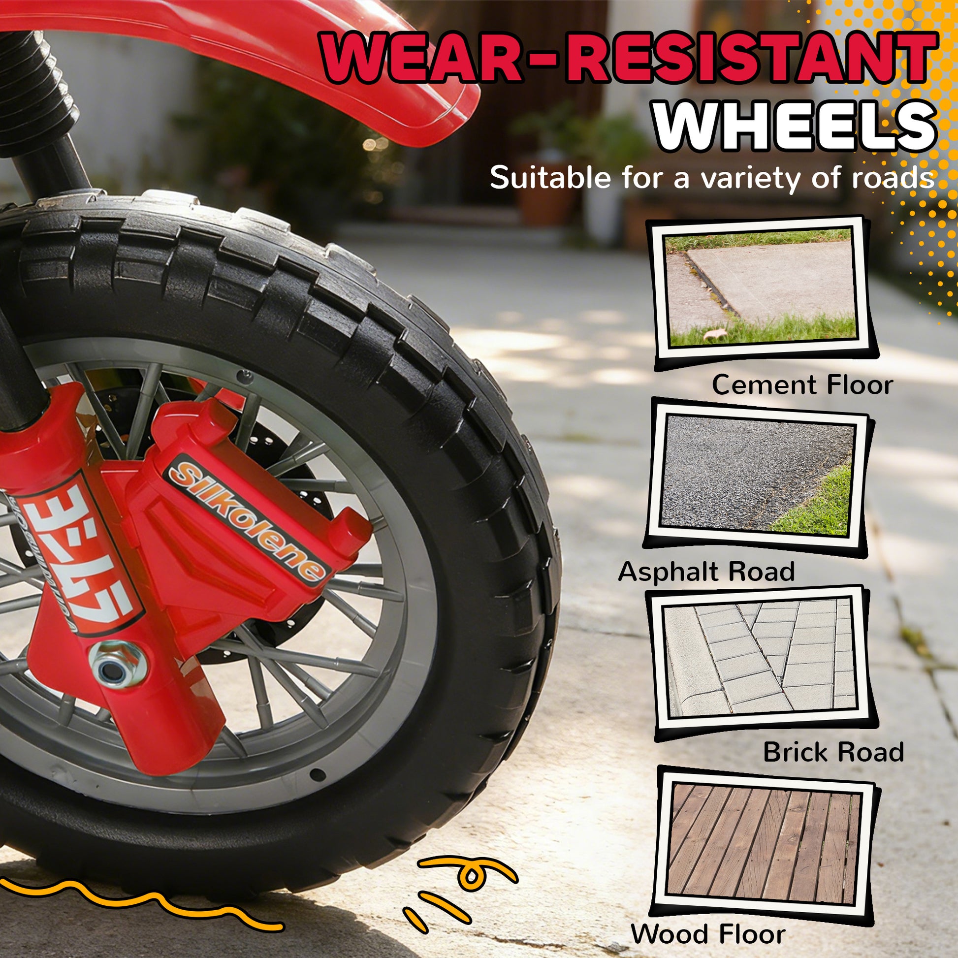 VarietyKart 6V Kid Electric Ride On Motorcycle Powered Dirt Bike Battery Scooter For 3-6 Year Old Kids Toddlers W/ Train